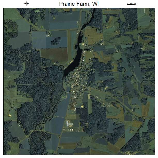 Prairie Farm, WI air photo map