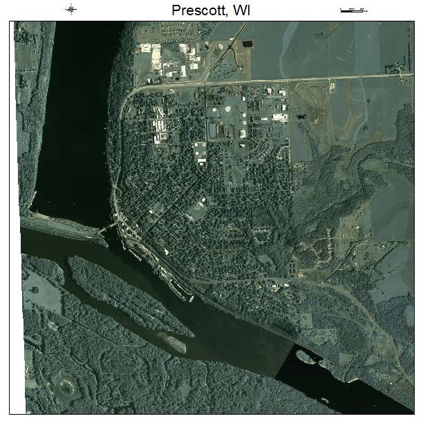 Prescott, WI air photo map