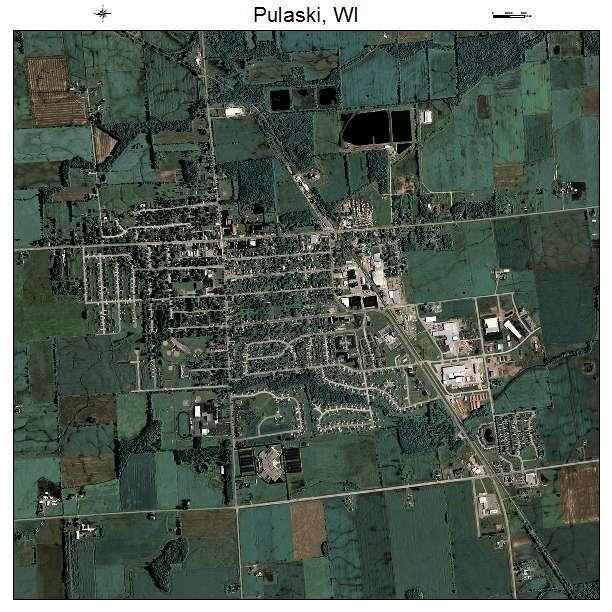 Pulaski, WI air photo map