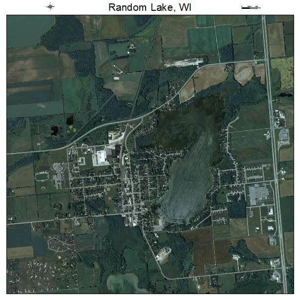 Random Lake, WI air photo map