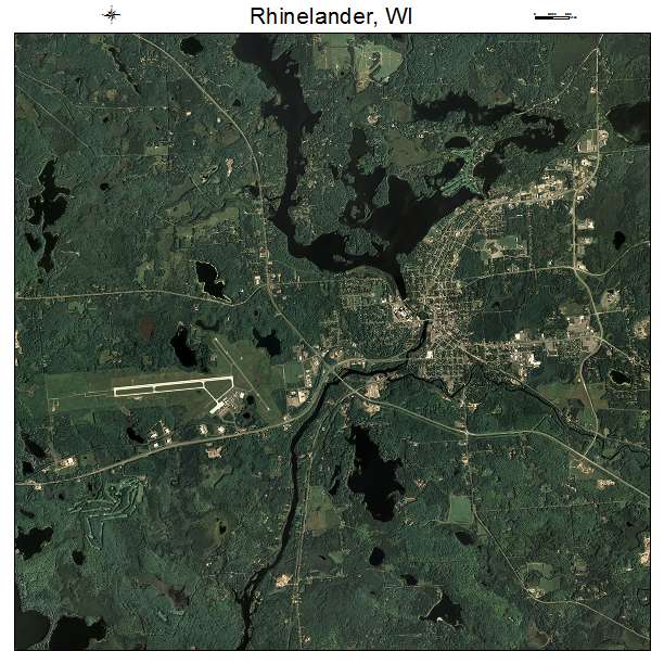 Rhinelander, WI air photo map