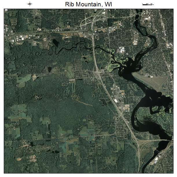 Rib Mountain, WI air photo map