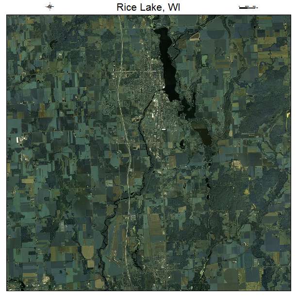 Rice Lake, WI air photo map