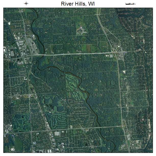 River Hills, WI air photo map