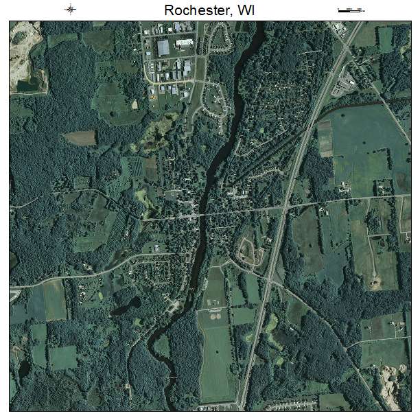 Rochester, WI air photo map