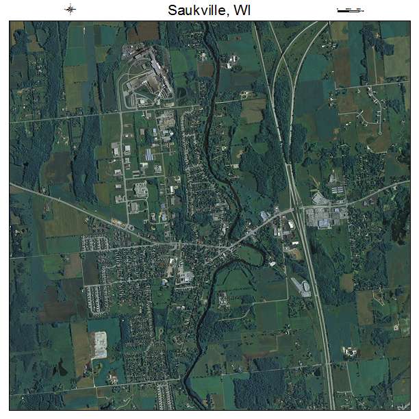 Saukville, WI air photo map
