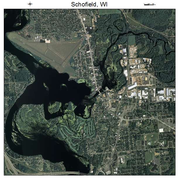 Schofield, WI air photo map