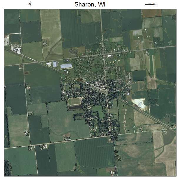 Sharon, WI air photo map