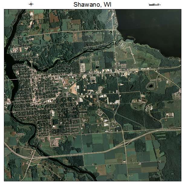 Shawano, WI air photo map
