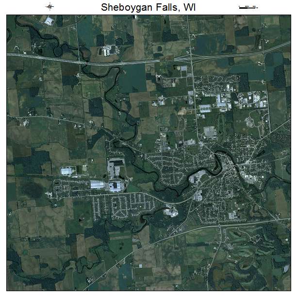Sheboygan Falls, WI air photo map
