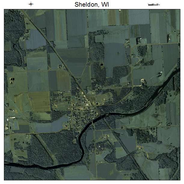 Sheldon, WI air photo map