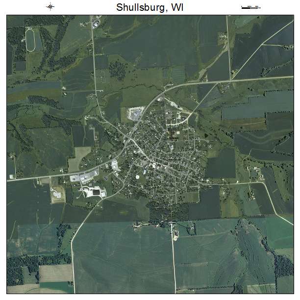 Shullsburg, WI air photo map