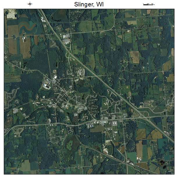 Slinger, WI air photo map