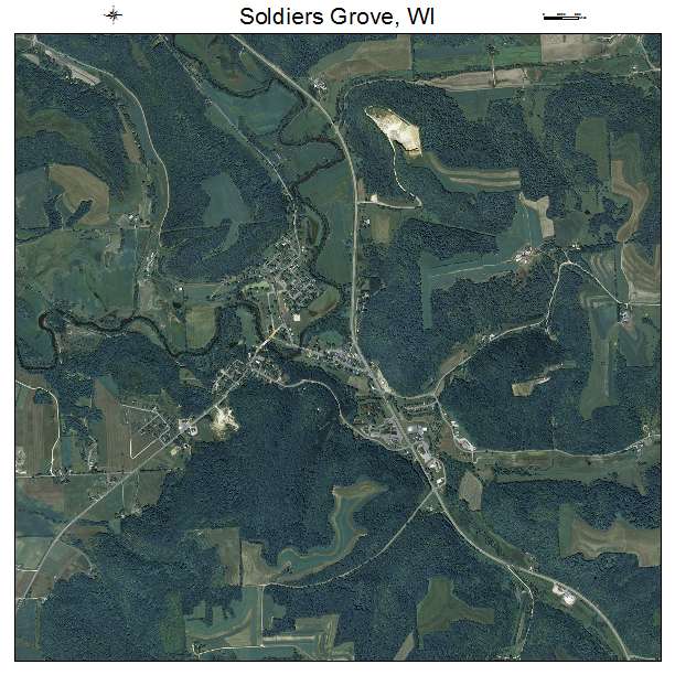 Soldiers Grove, WI air photo map