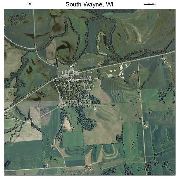 South Wayne, WI air photo map