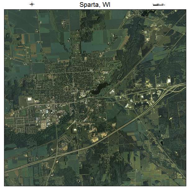 Sparta, WI air photo map
