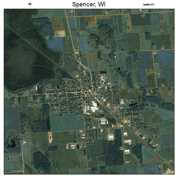 Spencer, WI air photo map