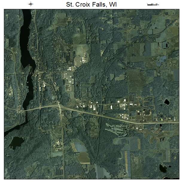 St Croix Falls, WI air photo map