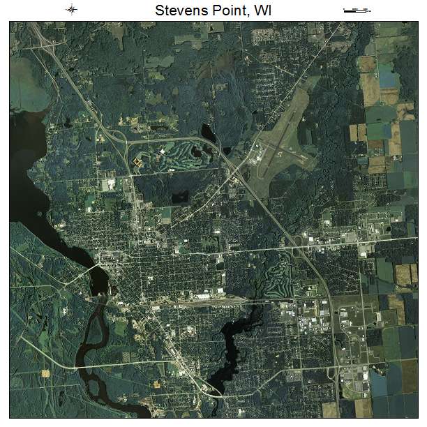 Stevens Point, WI air photo map