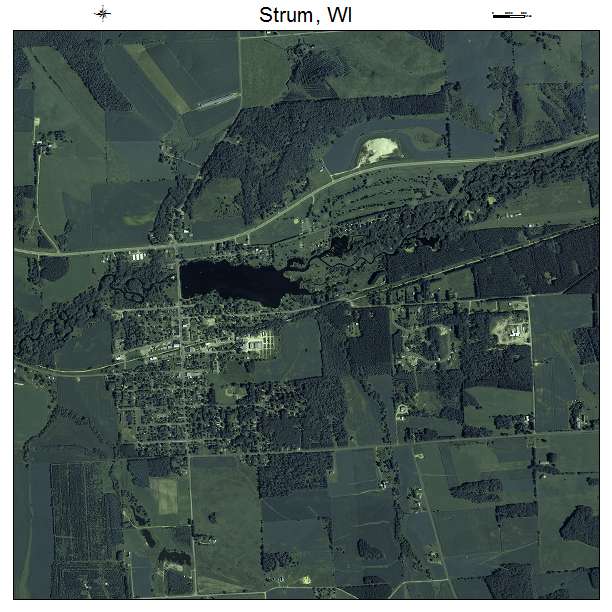 Strum, WI air photo map