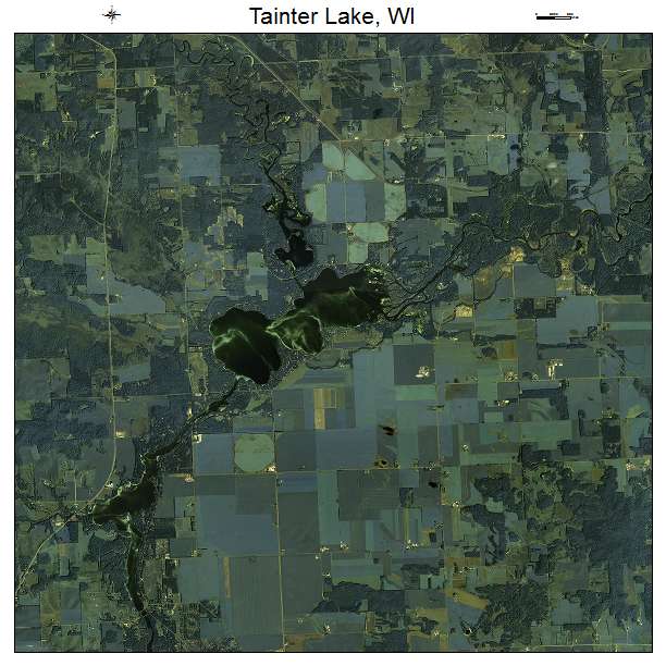 Tainter Lake, WI air photo map