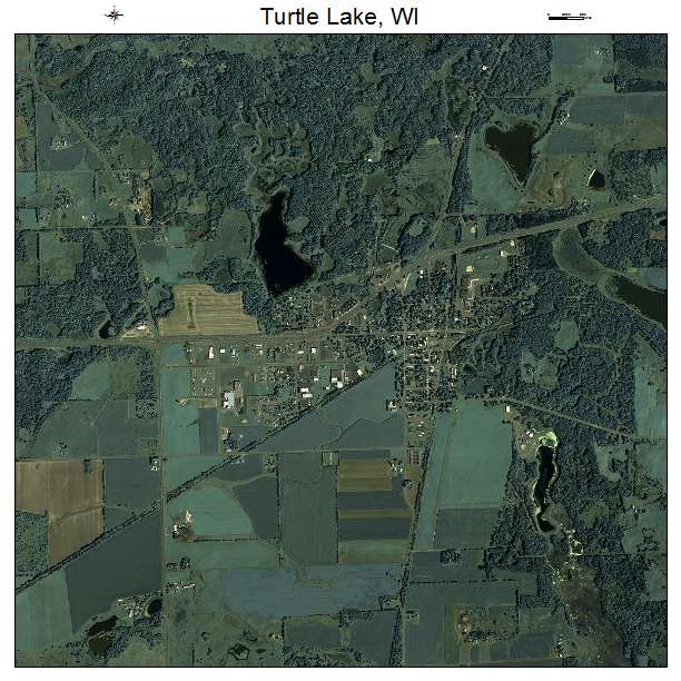 Turtle Lake, WI air photo map