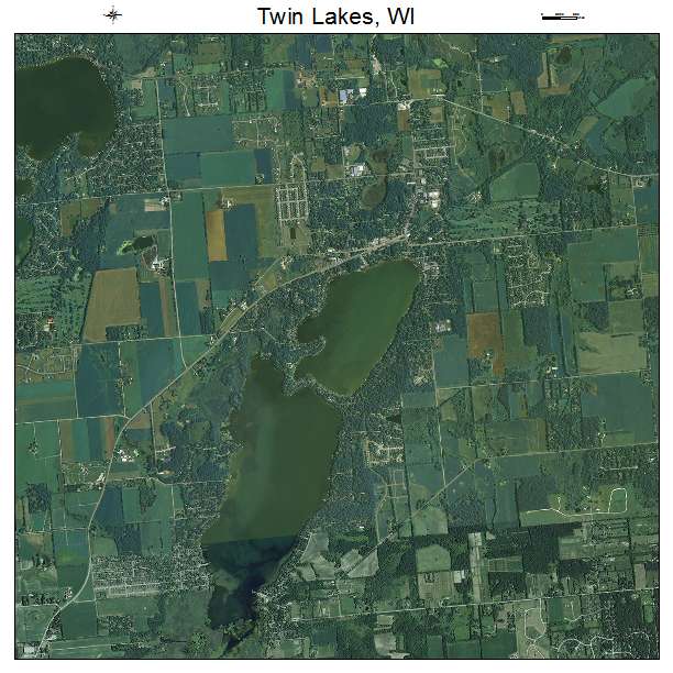 Twin Lakes, WI air photo map