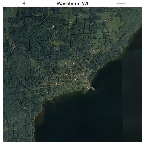 Washburn, WI air photo map