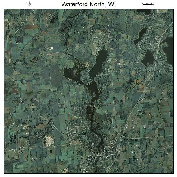 Waterford North, WI air photo map