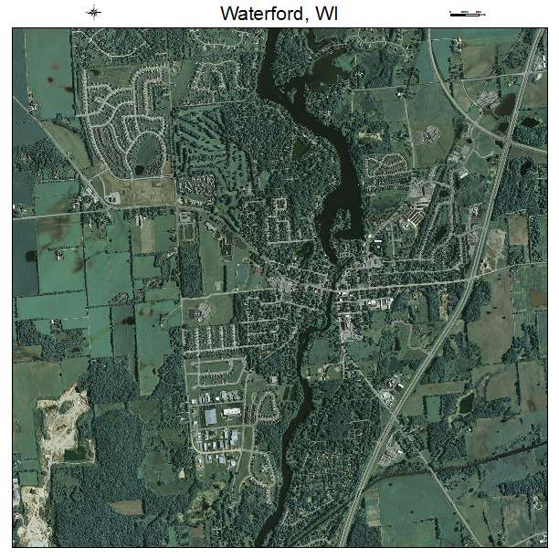 Waterford, WI air photo map
