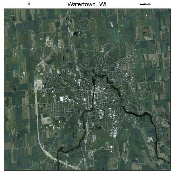 Watertown, WI air photo map