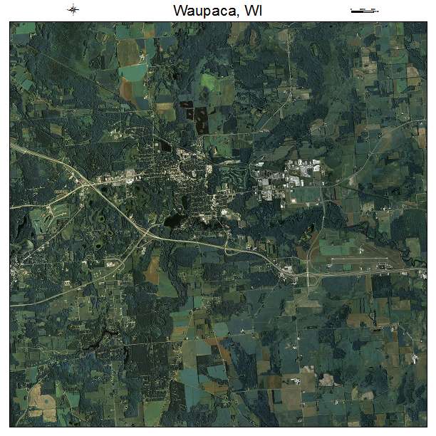 Waupaca, WI air photo map