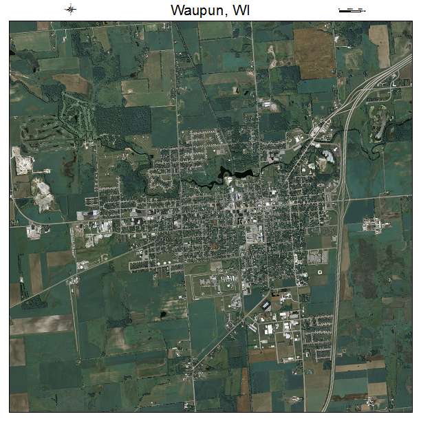 Waupun, WI air photo map