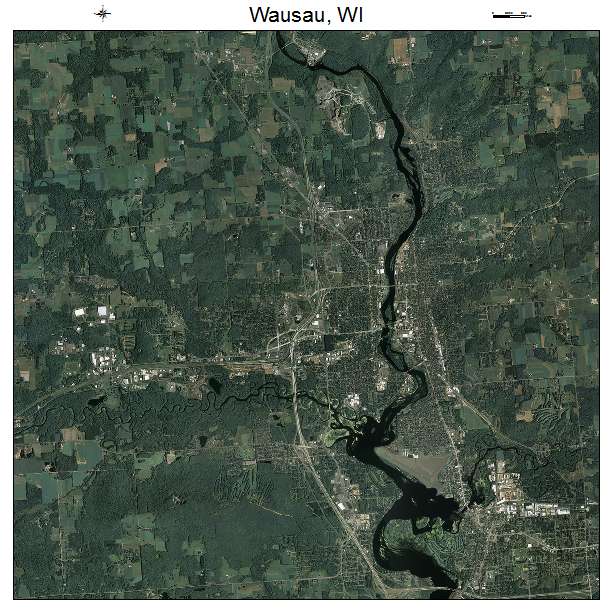 Wausau, WI air photo map