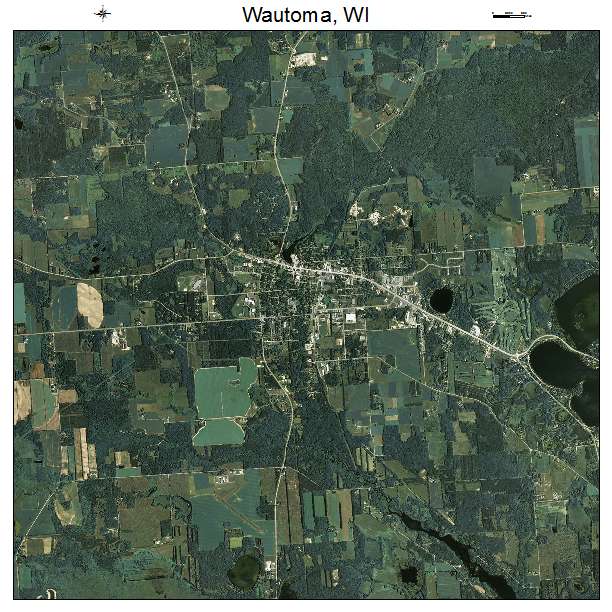 Wautoma, WI air photo map