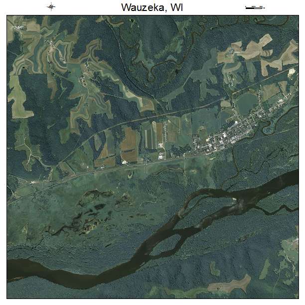 Wauzeka, WI air photo map