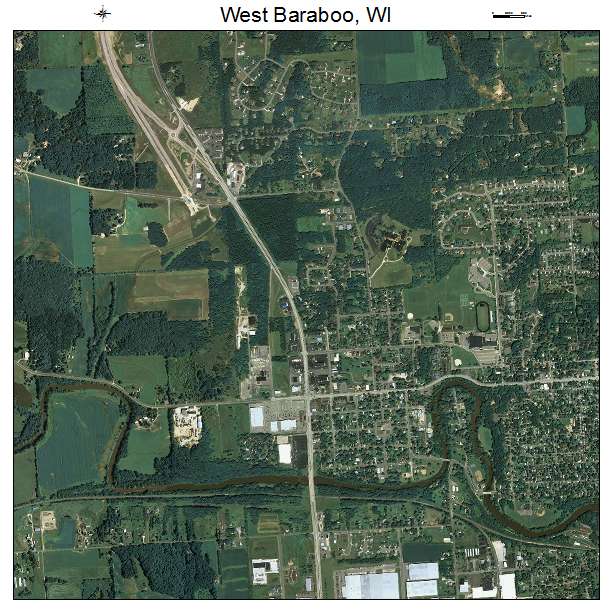 West Baraboo, WI air photo map