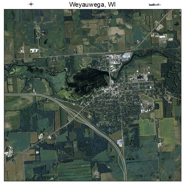 Weyauwega, WI air photo map