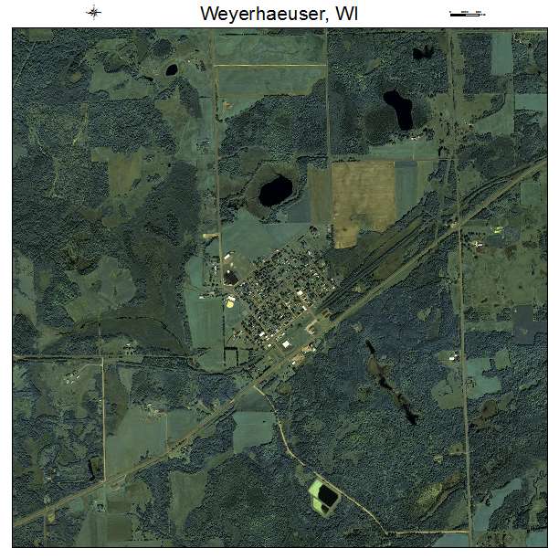 Weyerhaeuser, WI air photo map