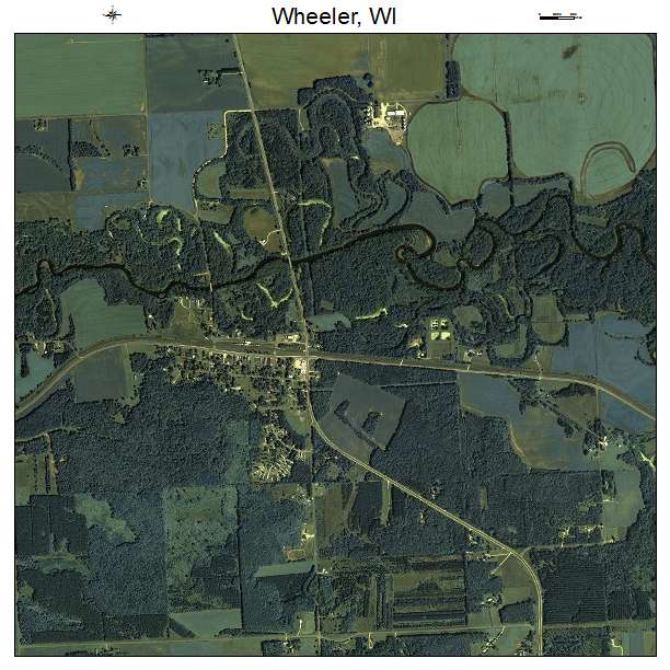 Wheeler, WI air photo map