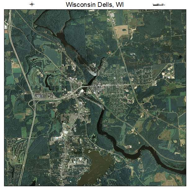 Wisconsin Dells, WI air photo map