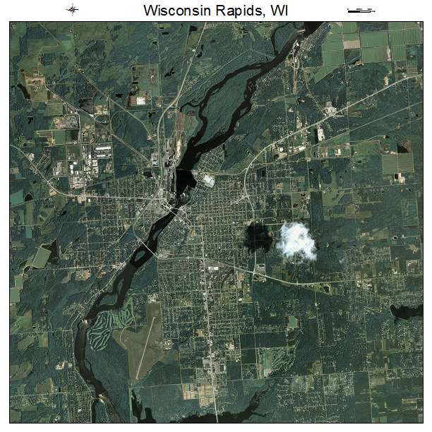 Wisconsin Rapids, WI air photo map