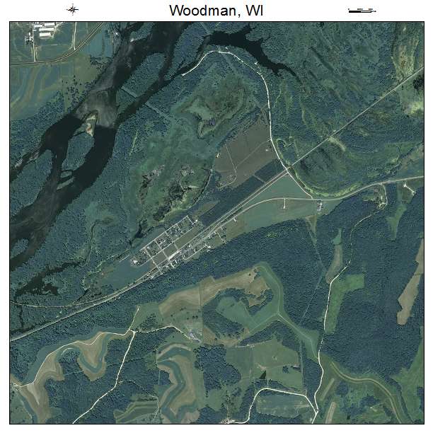 Woodman, WI air photo map