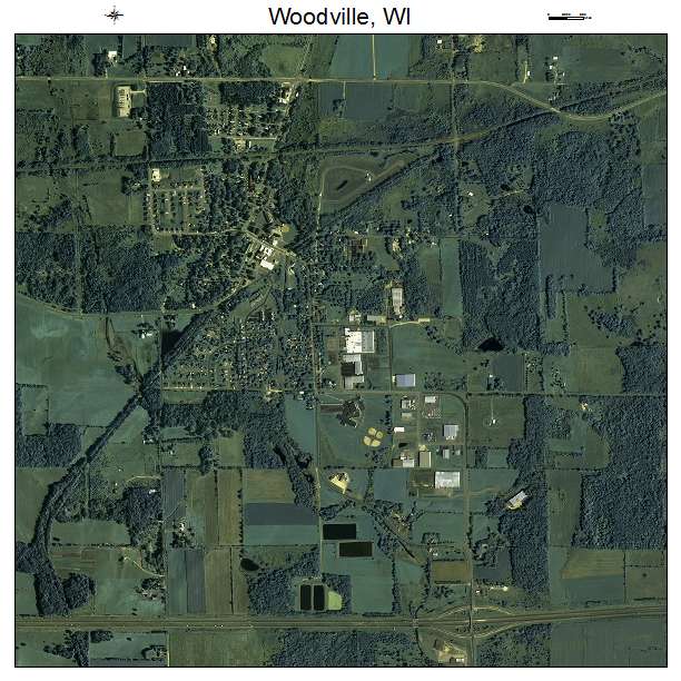 Woodville, WI air photo map