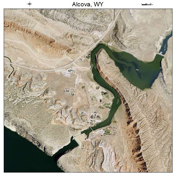 Alcova, WY air photo map