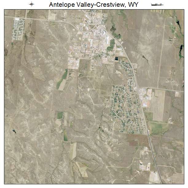 Antelope Valley Crestview, WY air photo map