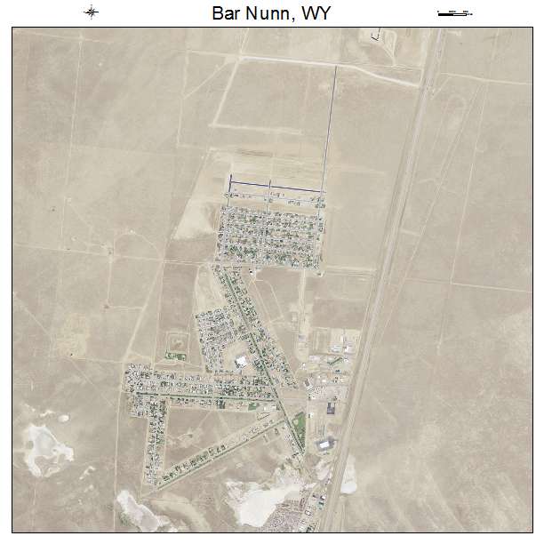 Bar Nunn, WY air photo map