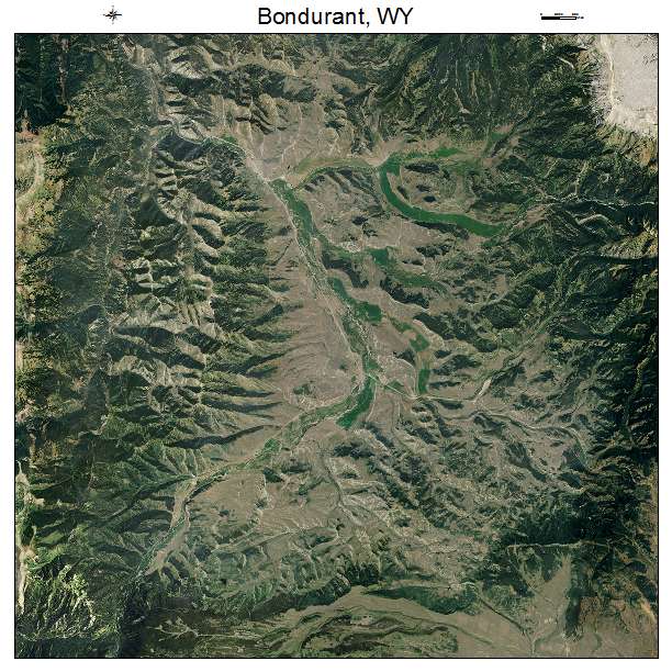 Bondurant, WY air photo map