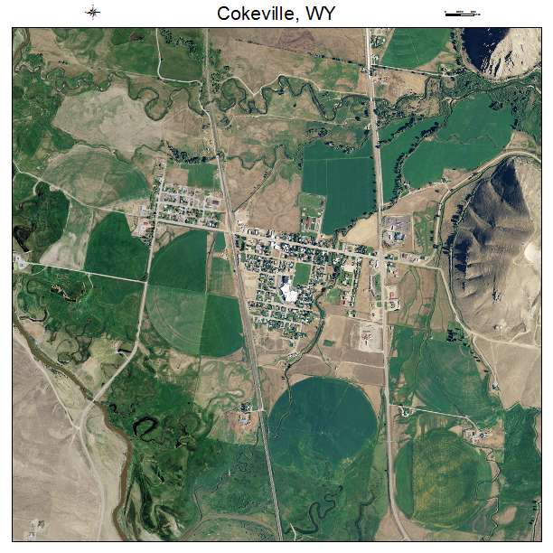 Cokeville, WY air photo map