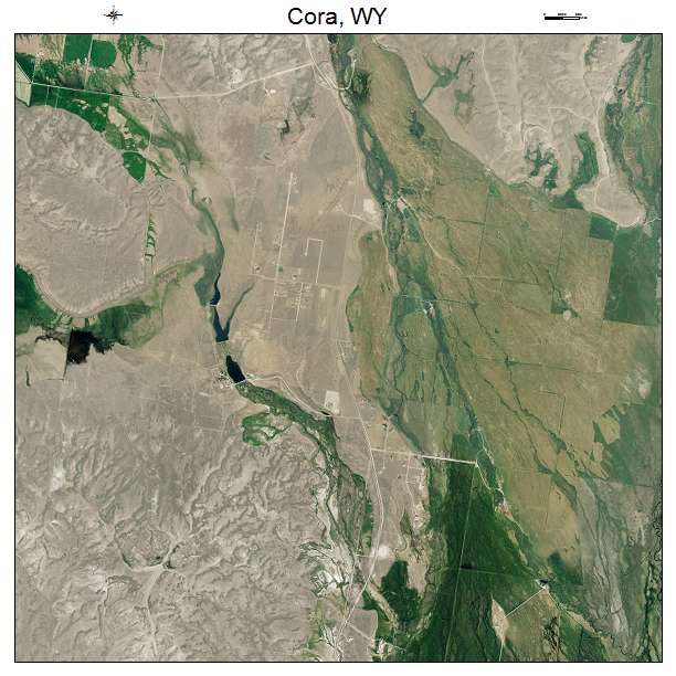 Cora, WY air photo map